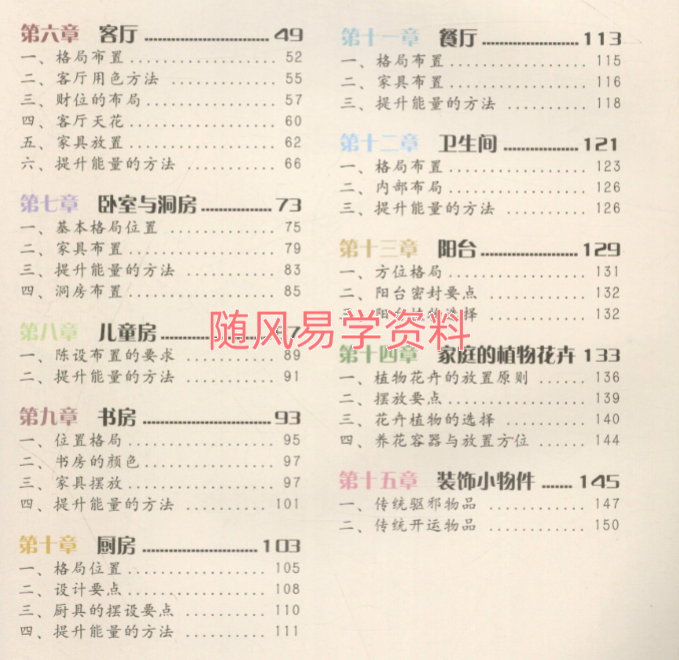 苍耳  吉宅 居家实用风水宝典163页